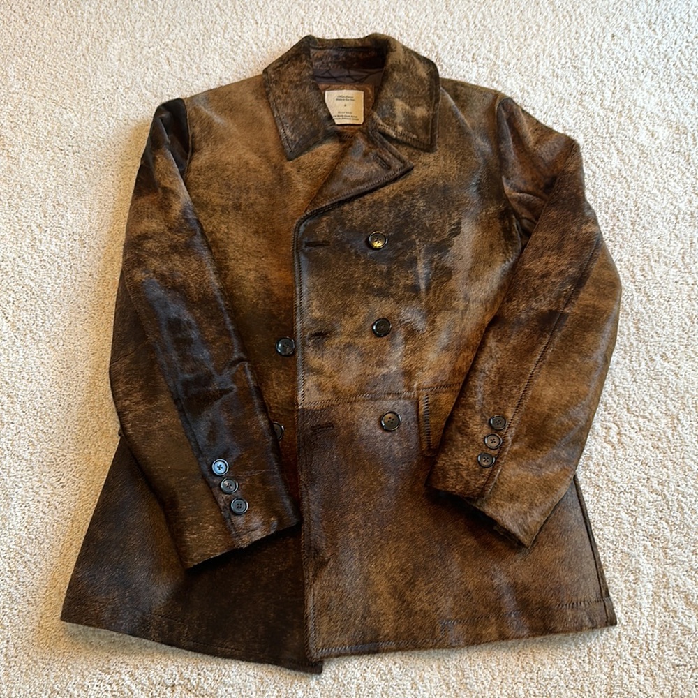 Unique Billy Reid Calf Hair Double Breasted Blazer